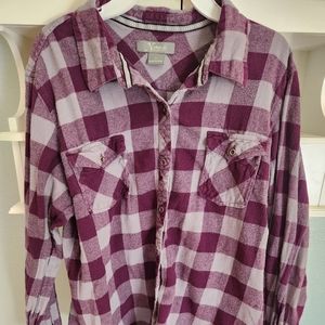 Purple and grey flannel shirt